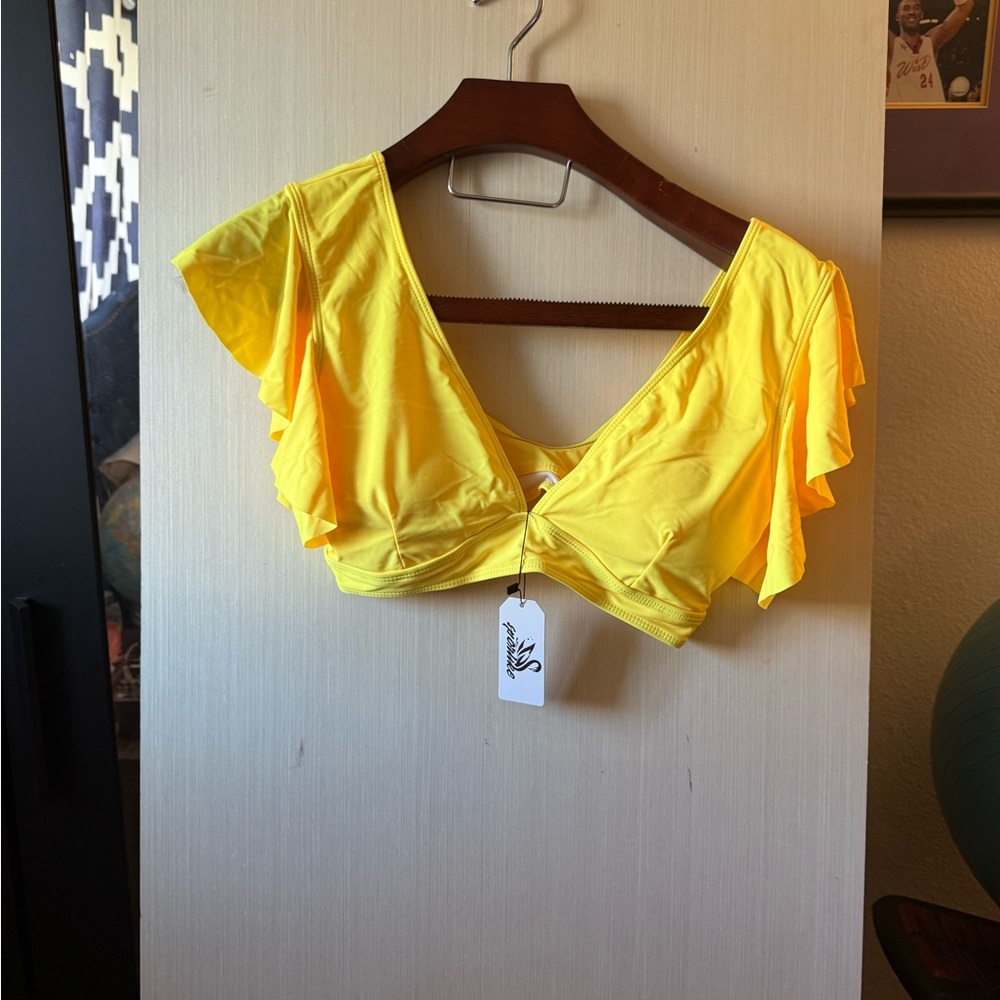 Two piece Yellow Ruffled Women's bikini